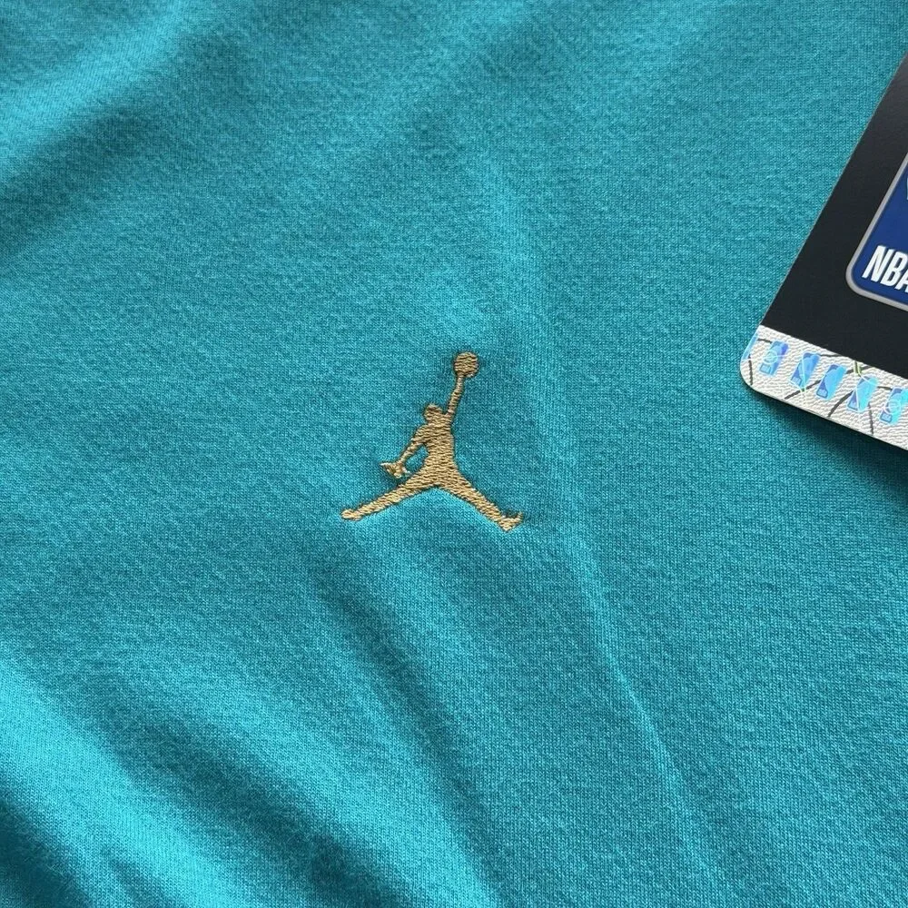 Charlotte Hornets Nike Jordan 1/4 Zip Warm Up Pullover Teal Mens XL Tall FD9136
